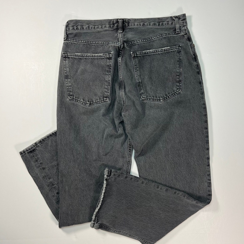 AGOLDE 90's Pinch Waist Jeans Womens 30 Black High Rise Straight Leg Edgy Cotton - Picture 2 of 11